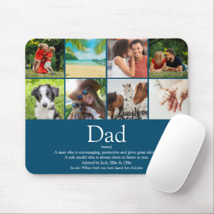 Mousepad Melhor Pai do Mundo Definição 8 Foto Diversão Azul