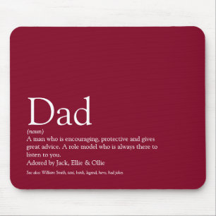 Mousepad Melhor Pai do Mundo Papai Definição Burgundy