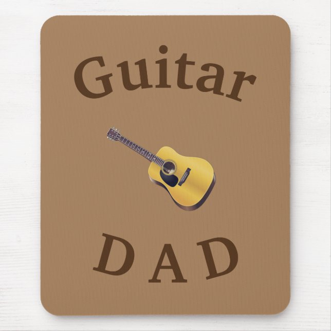 Mousepad Melhor PAI GUITAR! Violão Acústico do Pai (Frente)