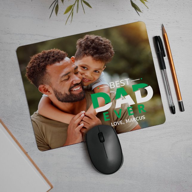 MOUSEPAD MELHOR PAI JÁ FOTO PERSONALIZADA E NOME VERDE BRAN (Criador carregado)