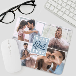 Mousepad Melhor Pai Nunca | Colagem Personalizada de Quatro