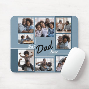 Mousepad Melhor Pai que já foi azul colagem de fotos no Di