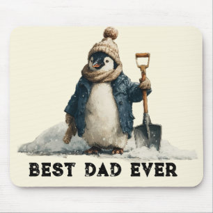 Mousepad Melhor Papai de Todos os Tempos Design de Pinguim 