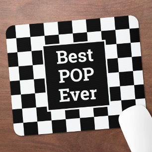 Mousepad Melhor Pop de Todos os Tempos Xadrez Preto e Branc