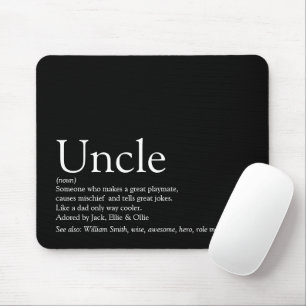 Mousepad Melhor Tio Divertido Legal Preto e Branco Moderno