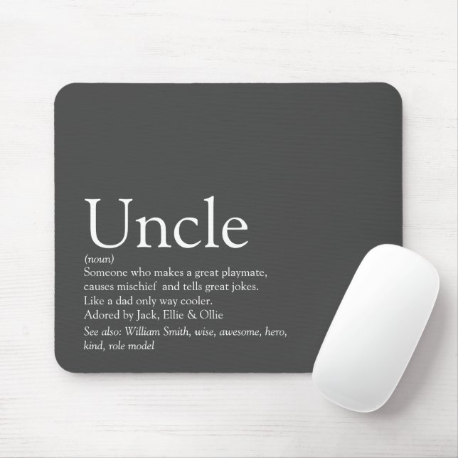 Mousepad Melhor Tio Funcle Definição de Cinzas Modernas (Com mouse)