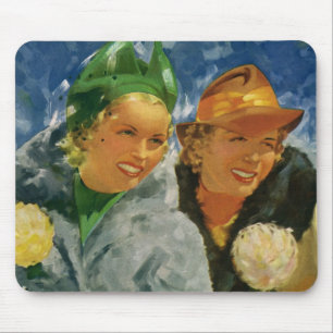 Mousepad Melhores Amigas Vintage! Mulheres Elegantes e Sofi