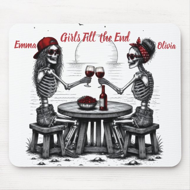 Mousepad Melhores Amigos Casal Esqueleto (Frente)