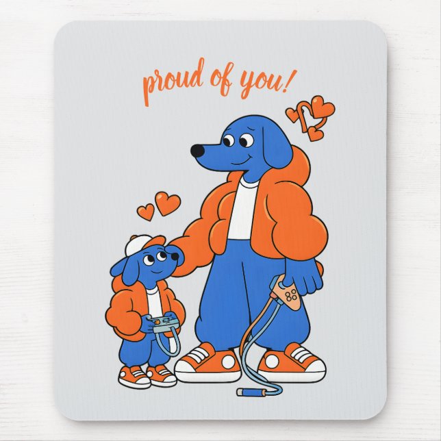 Mousepad Melhores Amigos: Duo pai e filho do Blue Dog (Lara (Frente)