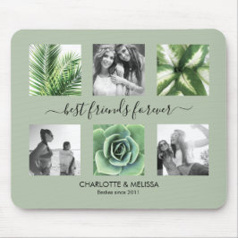 Mousepad Melhores amigos para sempre sentem a colagem verde