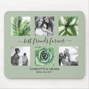 Mousepad Melhores amigos para sempre sentem a colagem verde