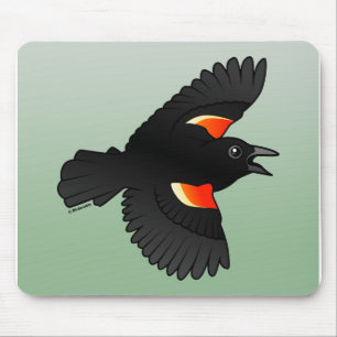 Mousepad Melro Vermelho-voado de voo