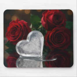 Mousepad Melting Ice Heat With Red Roses