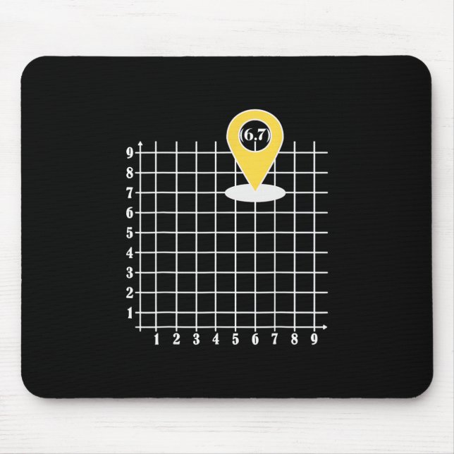 Mousepad Meme Coordenada 6 Número 67 Seis Sete  (Frente)