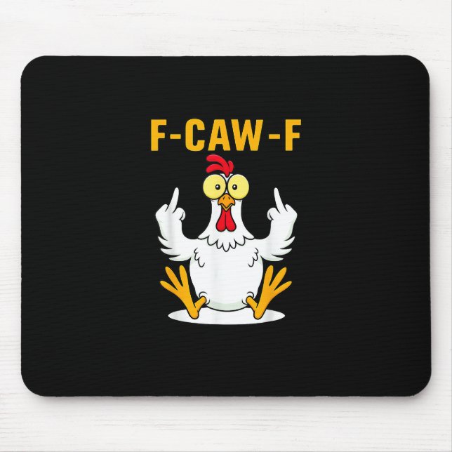 Mousepad Meme de Galo com Citação F-Caw-F (Frente)