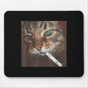 Mousepad Meme de Gato Fumante Engraçado