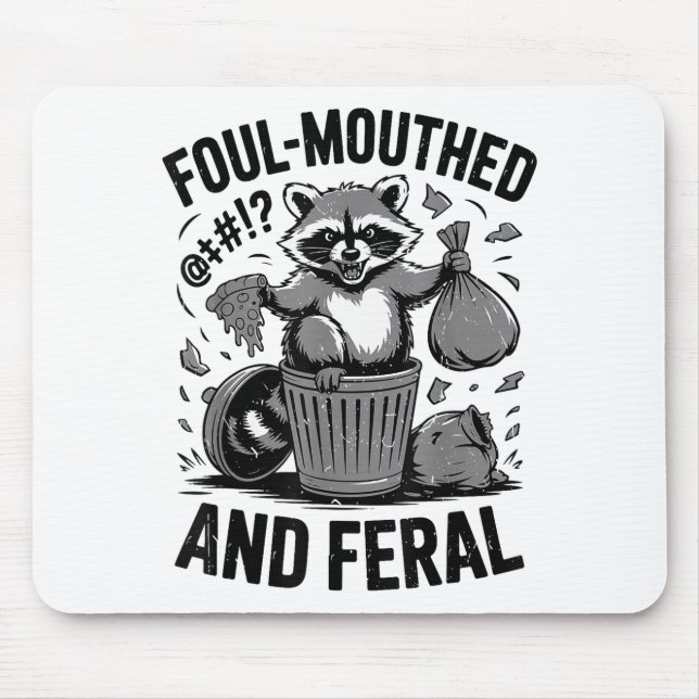 Mousepad Meme de Guaxinim Feral e Malcriado Divertido (Frente)