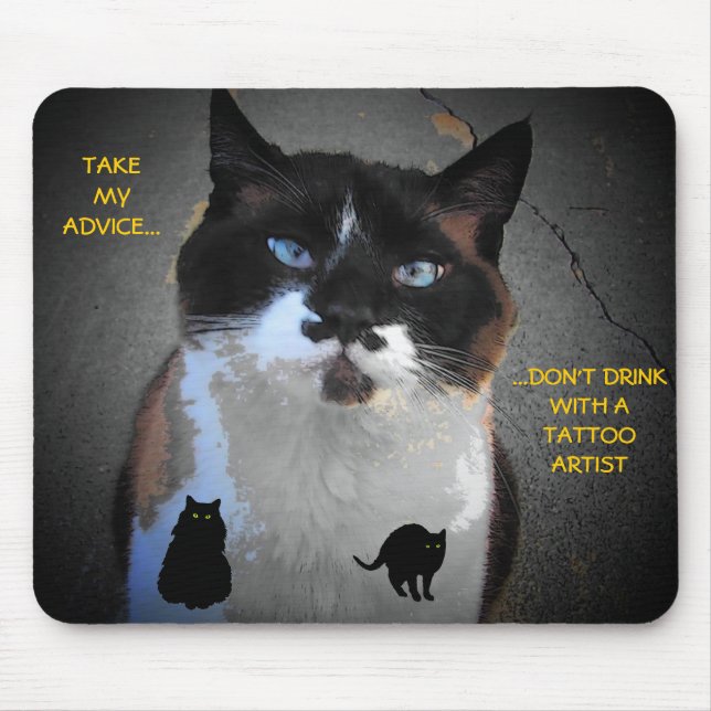 Mousepad Meme de Não Beber e Fazer Tatuagens (Frente)