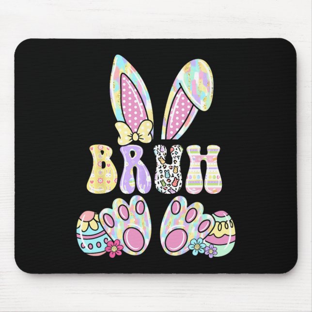 Mousepad Meme de Páscoa engraçado do coelho de ovos para ad (Frente)