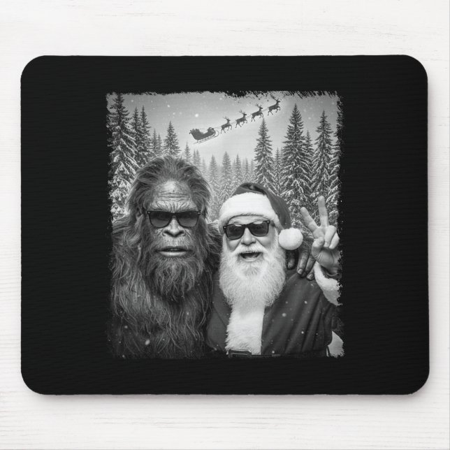 Mousepad Meme Divertido de Sasquatch Selfie Legal com Papai (Frente)