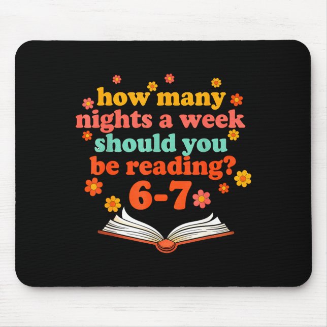 Mousepad Meme Divertido Seis Sete 6 7 Professor Leitura Liv (Frente)