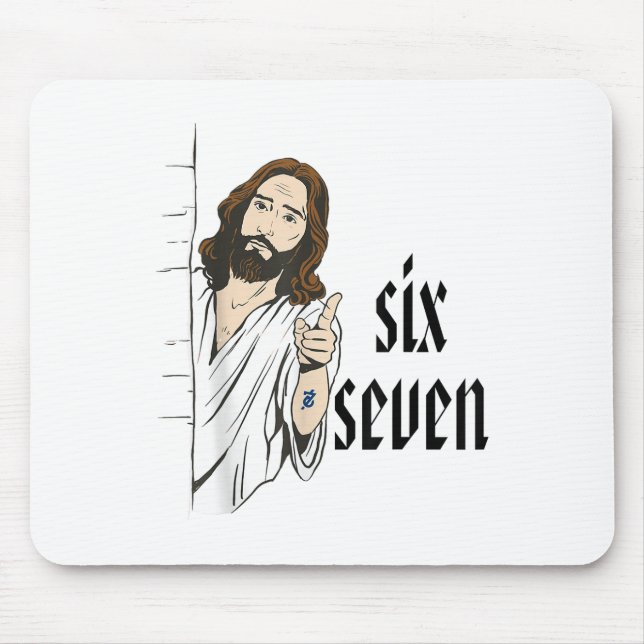 Mousepad Meme Divertido Seis Sete Rotação Cerebral 6 7 Vira (Frente)