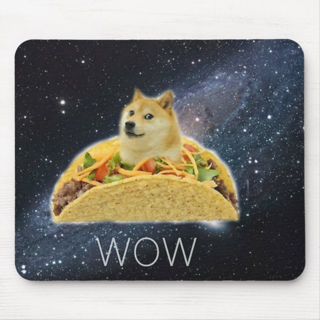 Mousepad meme do taco do espaço do doge (Frente)