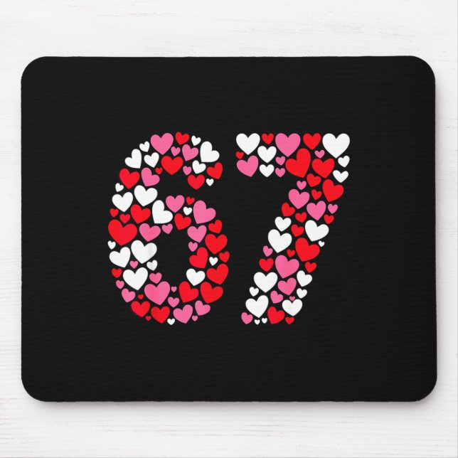 Mousepad Meme engraçado 67 6 7 Geração Alpha Gíria para o D (Frente)