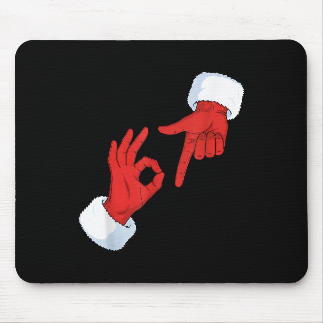 Mousepad Meme engraçado 67 mãos de Papai Noel gesto Six Sev (Frente)
