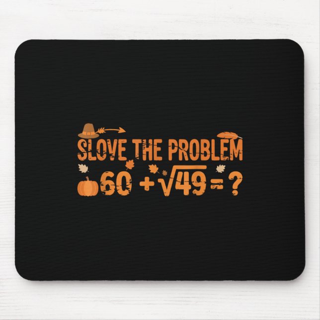 Mousepad Meme Engraçado 67 Matemática Dia de Ação de Graças (Frente)