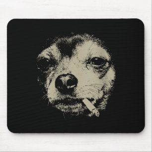 Mousepad Meme engraçado de chihuahua feminino fumando cigar
