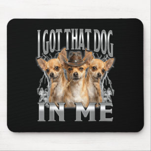 Mousepad Meme engraçado do cowboy chihuahua com aquele cach
