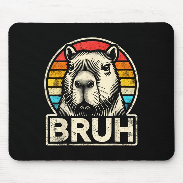 Mousepad Meme Graphic Capybara Bruh Engraçado Para Meninos  (Frente)