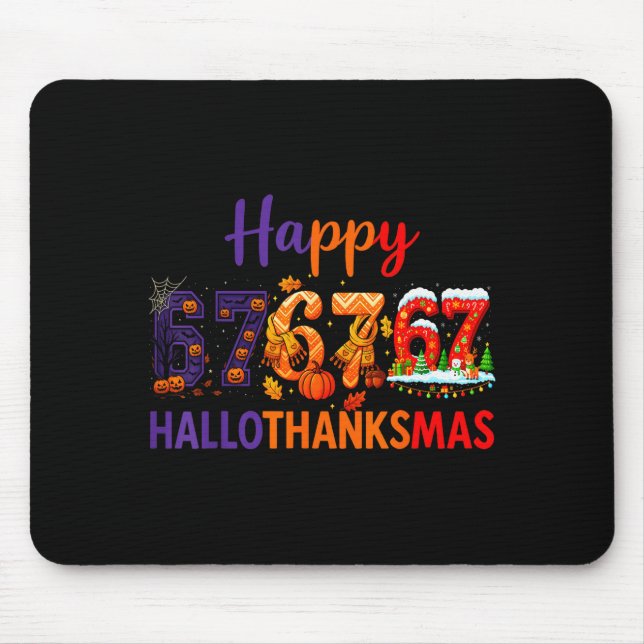 Mousepad Meme Hugvyn Six Seven 67 Hallothanksmas Halloween  (Frente)