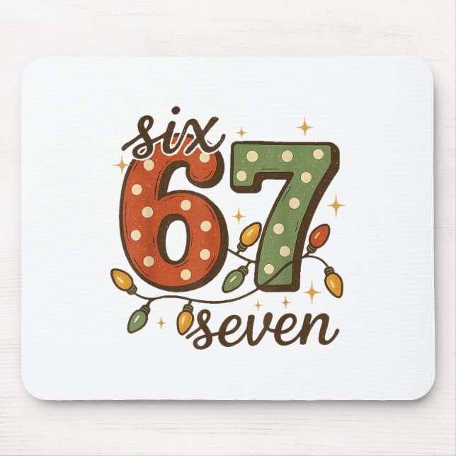 Mousepad Meme Natal 67 Seis Sete 6-7 Piada Divertida Intern (Frente)