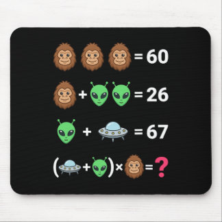 Mousepad Meme Viral 6 7 Pé Grande Alien Ufo Equação de Álge
