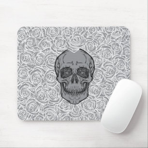 Mousepad Memento Mori! Caveira e Rosas, Desenho Mão