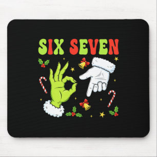 Mousepad Memes de Natal Engraçados Seis Sete 67 Xmas Tendên