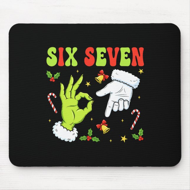 Mousepad Memes de Natal Engraçados Seis Sete 67 Xmas Tendên (Frente)
