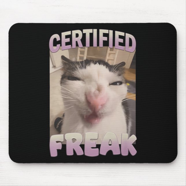 Mousepad Memória de Gato Freak Certificado Meme Offensive M (Frente)