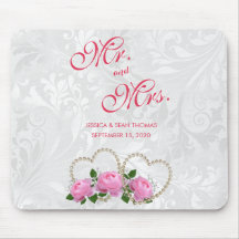 Memória do Dia do Casamento Pérolas Corações & Ros