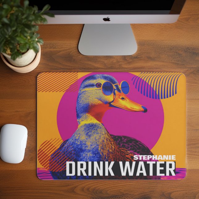 Mousepad Memória do Pato de Água Bebida (Stay hydrated and entertained at your desk with this vibrant Drink Water mousepad)