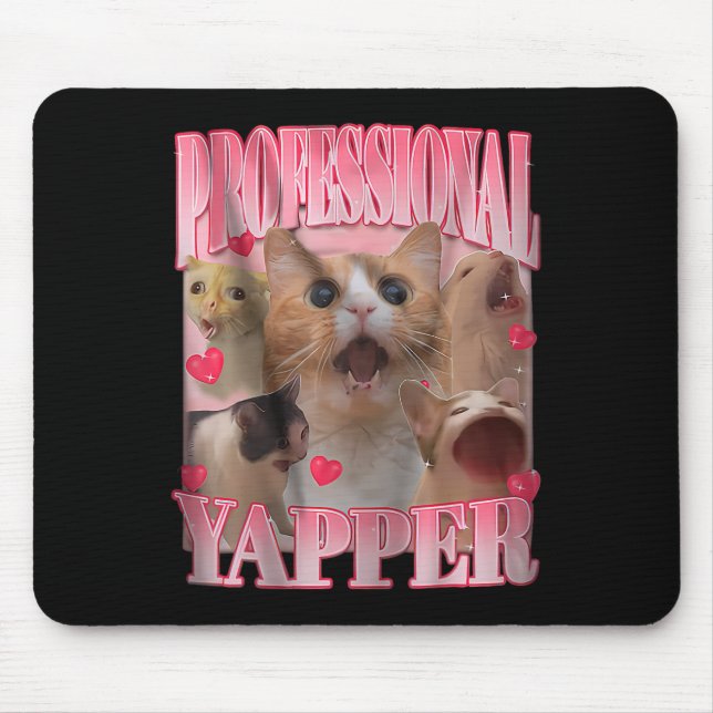 Mousepad Memória Engraçada de Gato Iapper Profissional (Frente)