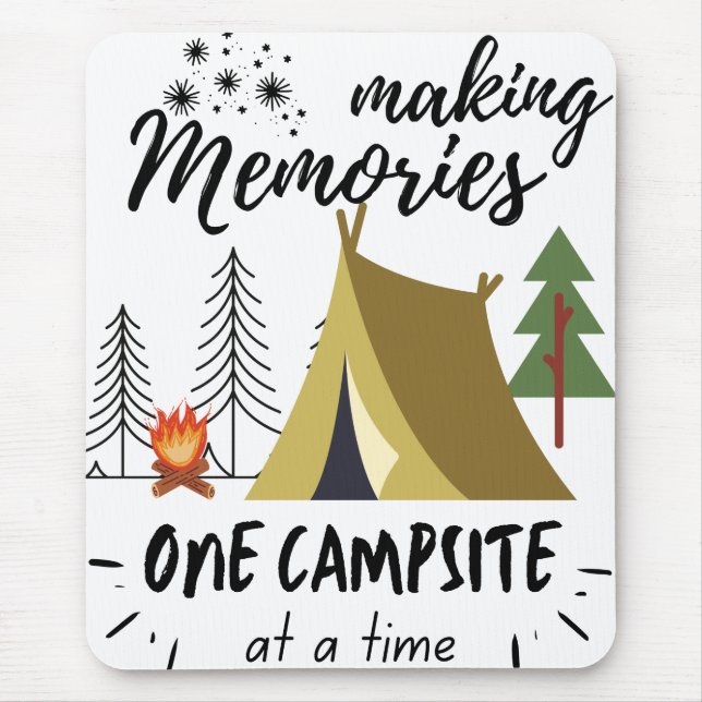 Mousepad Memórias de fazeres Um Campsite De Cada Vez Acampa (Frente)