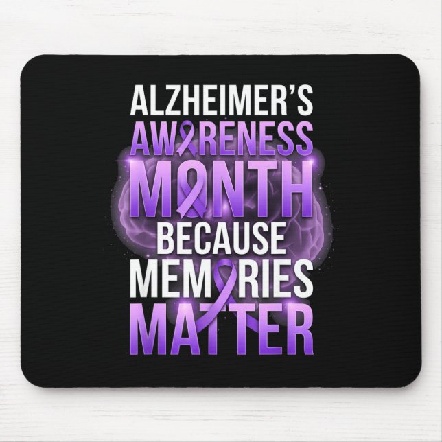 Mousepad Memórias laço roxo mês de conscientização da doenç (Frente)