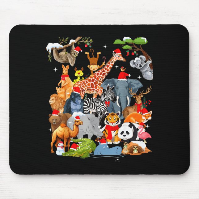 Mousepad Men Women Kids Wildlife Zoo Day Christmas Party 22 (Frente)