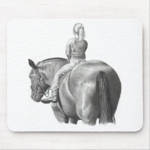 MOUSEPAD MENINA A CAVALO: ARTE DO LÁPIS: REALISMO