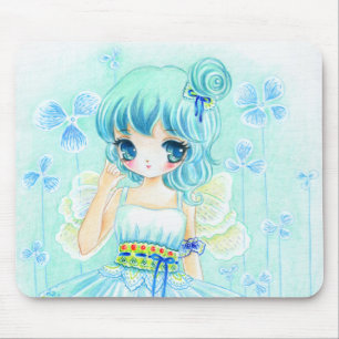 Mousepad Menina azul bonito da fada do anime