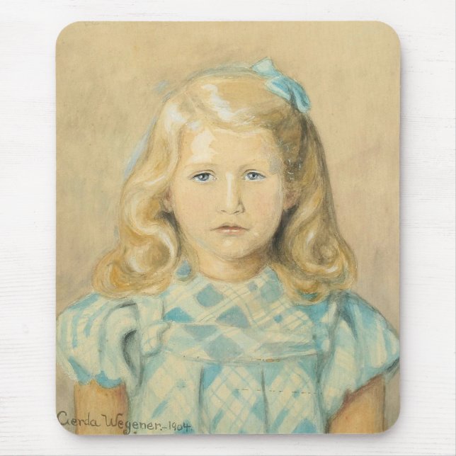 Mousepad Menina Bonita Com Cabelo Louro (Frente)