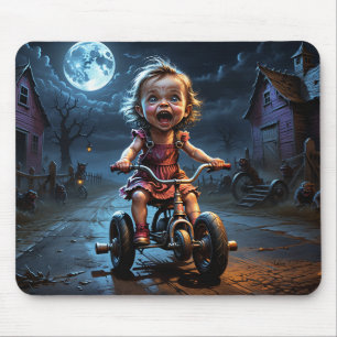 Mousepad Menina Bonita Na Bicicleta Horroriza Fantasia